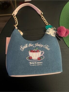 Juicy Couture Denim “Spill the Juicy Tea” Shoulder Bag (NWT)